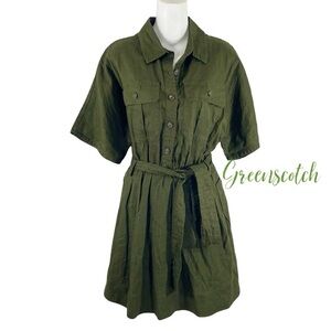 NWOT Banana Republic safari green belted shirt dress Medium
